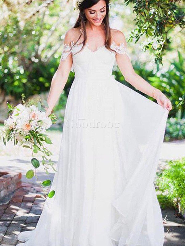 Robe de mariée de princesse distinctif decoration en fleur manche nulle naturel