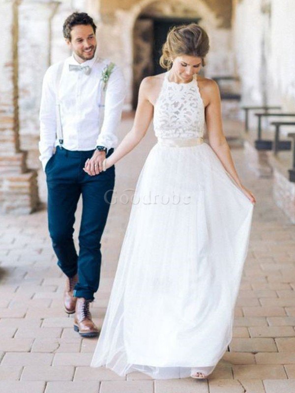 Robe de mariée enchanteur avec ruban a-ligne ceinture en étoffe textile en tulle