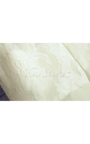 Robe de cortège enfant naturel manche nulle longueur au niveau de sol en tulle ligne a