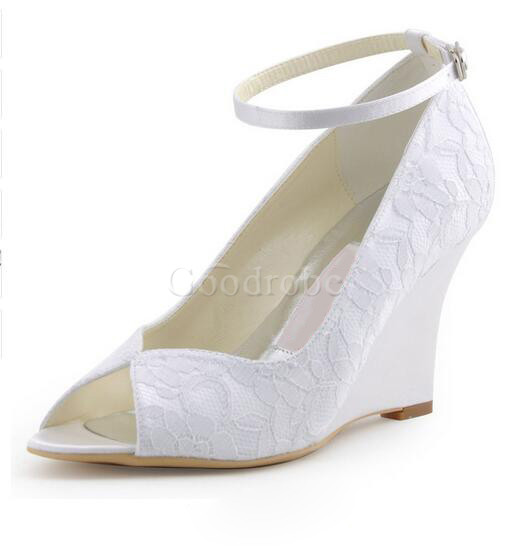 Chaussures de mariage formel taille réelle du talon 3.15 pouce (8cm) compensées automne