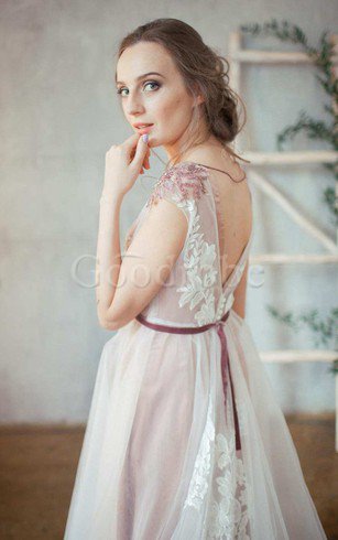 Robe de mariée facile classique boutonné appliques avec perle