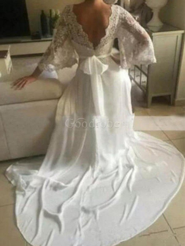 Robe de mariée angélique a-ligne ceinture avec ruban naturel