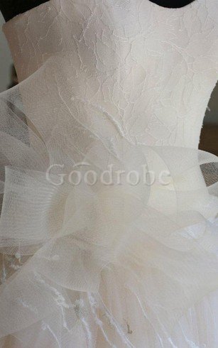 Robe de mariée avec zip manche nulle avec nœud de mode de bal longueur au ras du sol