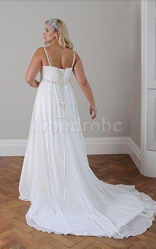 Robe de mariée plissage romantique facile ligne a avec lacets