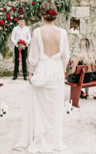 Robe de mariée mode romantique ligne a de traîne courte dos nu